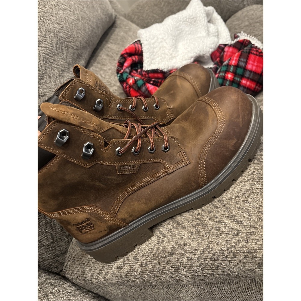 timberland Pro Whitman 6 Steel Toe Brown Leather Size 13